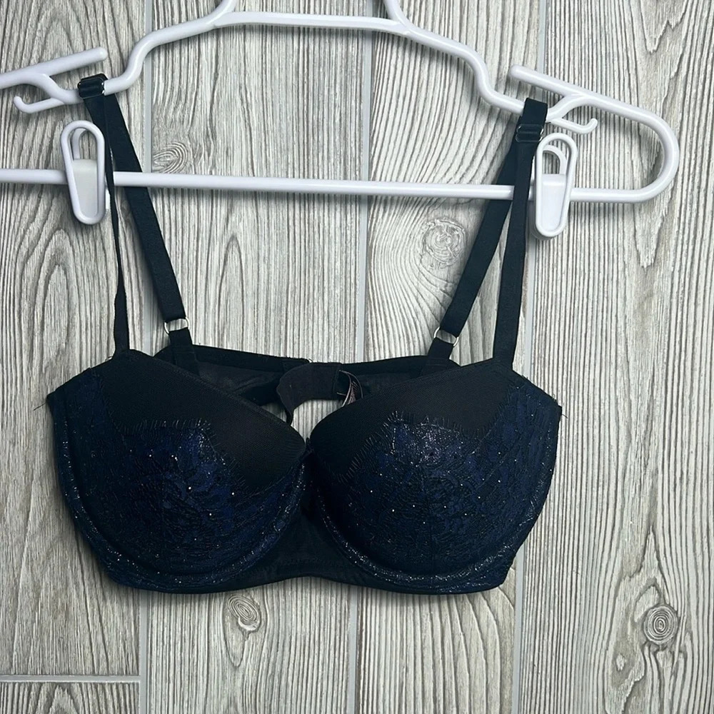 Victoria's Secret Very Sexy Uplift Balconet Bra, Blue, 32DD, Underwire, Padded